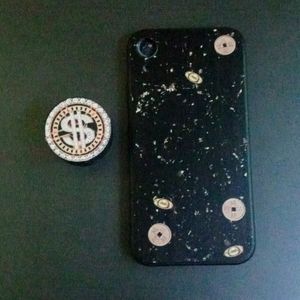 Money theme iPhone XR case with phone holder